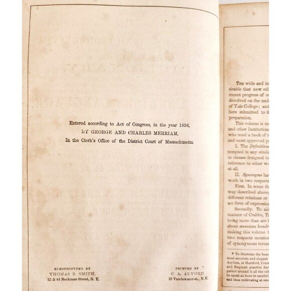 Webster Counting House Family Dictionary 1856 First Edition RARE Victorian HBS - Picture 4 of 8